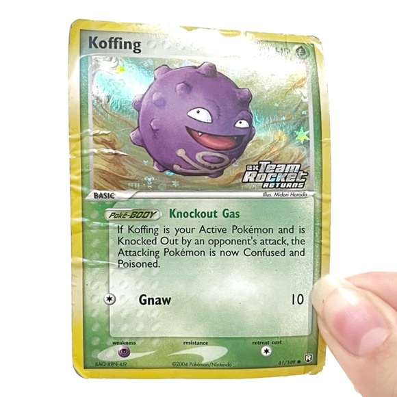 Koffing Pokemon Card Holographic Knockout Gas Gnaw 50 HP Ex Team Rocket Returns - Picture 2 of 6